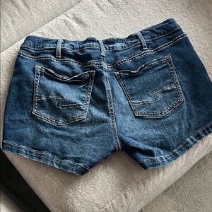 Women's Silver Denim Shorts